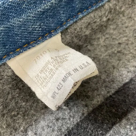 Vintage Levi's Blanket Lined 71506-0314 Denim Jean Trucker Jacket USA Size 36L